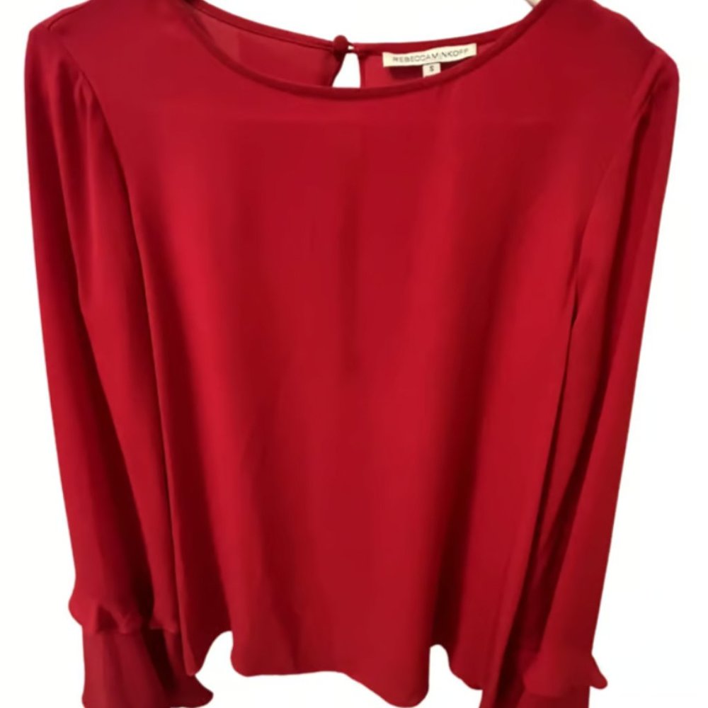 Red silk blouse- Rebecca Minkoff